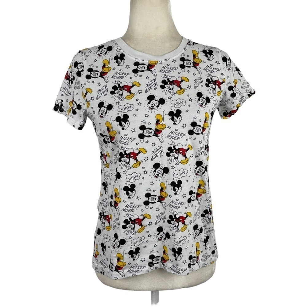 Disney Mickey Mouse All Over Print Shirt Size Small Cotton Blend